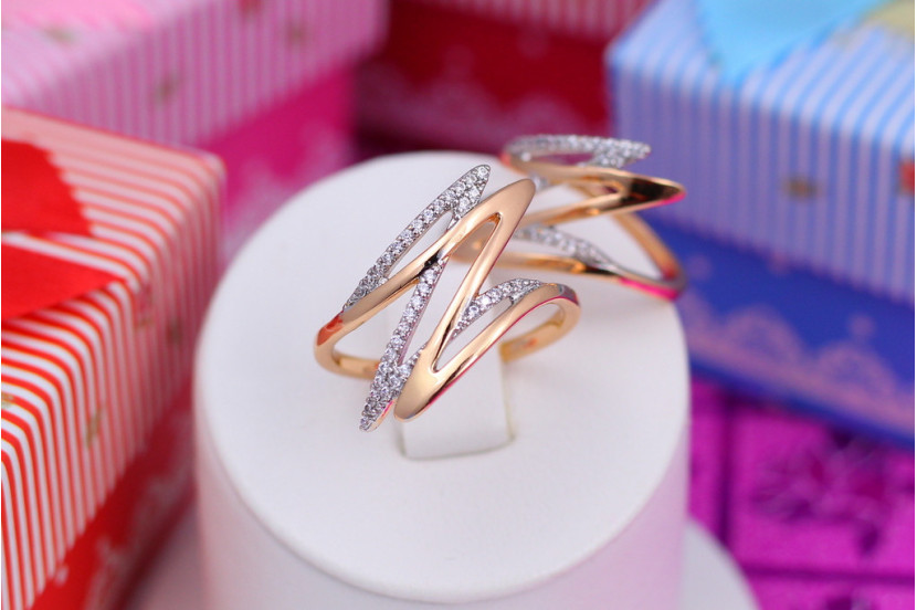 Кільце Xuping Jewelry з родієм блискавка р 16 золотисте