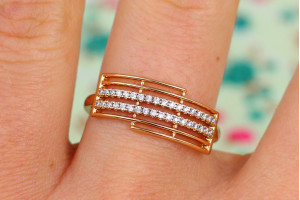 Кільце Xuping Jewelry віконця р 19 золотисте