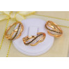 Кільце Xuping Jewelry з чорними і білими дрібними фіанітами р 18 золотисте