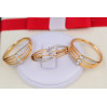 Кільце Xuping Jewelry з родієм з трьома каменями на тоненьких смужках р 18 золотисте