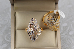 Кільце Xuping Jewelry перстень з родієм ромб з листя р 16