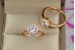 Кільце Xuping Jewelry тонке камінь в колі дрібних каменів з боків камені р 17 золотисте