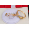 Кільце Xuping Jewelry з родієм хвиляста вісімка р 19 золотисте