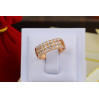 Кільце Xuping Jewelry каміння у три ряди по боках різьблення р 17 золотисте