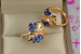 Кільце Xuping Jewelry крильця з синіми каменями р 16 золотисте
