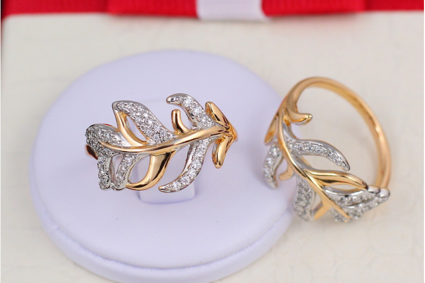 Кільце Xuping Jewelry з родієм паросток р 17 золотисте