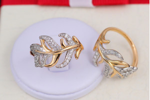Кільце Xuping Jewelry з родієм паросток р 18 золотисте