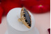 Кільце Xuping Jewelry Маркіз з чорним каменем р 16 золотисте