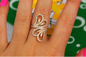 Кільце Xuping Jewelry крила бабочки фалангове р 18 золотисте
