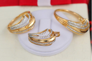 Кільце Xuping Jewelry з родієм струмені фонтану р 20 золотисте