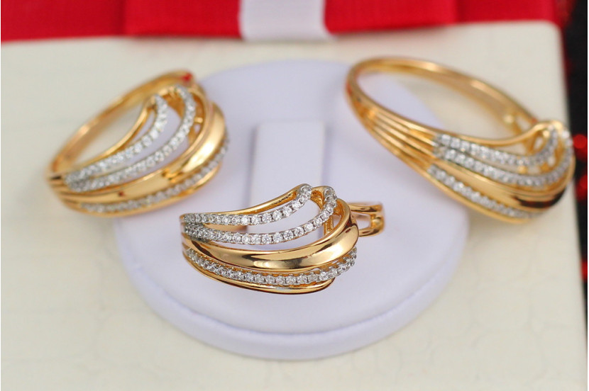 Кільце Xuping Jewelry з родієм струмені фонтану р 20 золотисте