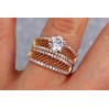 Кільце Xuping Jewelry широке сіточка з каменем р 18 золотисте