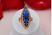 Кільце Xuping Jewelry Маркіз з синім каменем р16 золотисте