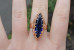 Кільце Xuping Jewelry Маркіз з синім каменем р16 золотисте