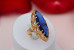 Кільце Xuping Jewelry Маркіз з синім каменем р 17 золотисте