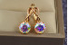 Сережки Xuping Jewelry камінь хамелеон 9 мм довжина 2 см золотисті