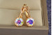 Сережки Xuping Jewelry камінь хамелеон 9 мм довжина 2 см золотисті