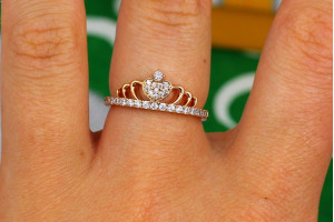 Кільце Xuping Jewelrу корона маленька діадема 7 мм р 17 золотисте