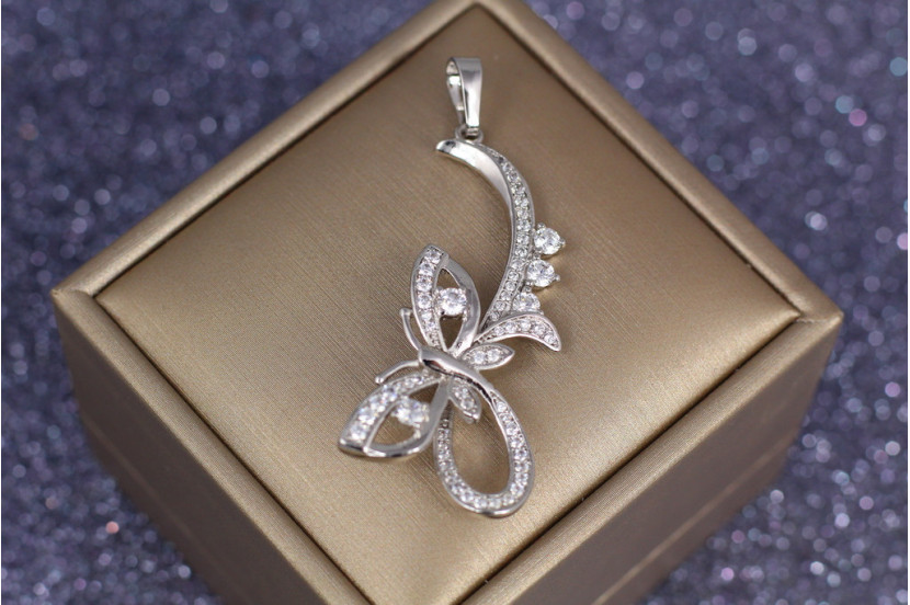 Кулон Xuping Jewelry метелик підвіска 4,8 см сріблястий