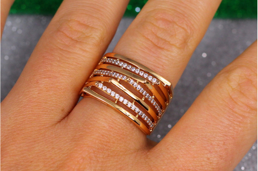 Кільце Xuping Jewelry гвинтові сходинки р 16 золотисте