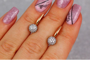 Сережки Xuping Jewelry кульки з родієм з каменів 1,7 см золоті