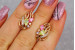 Сережки Xuping Jewelry фантазія з різнокольоровими каменями 1.7 см золотисті