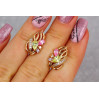 Сережки Xuping Jewelry фантазія з різнокольоровими каменями 1.7 см золотисті