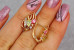 Сережки Xuping Jewelry фантазія з різнокольоровими каменями 1.7 см золотисті