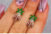 Сережки Xuping Jewelry ананасики з зеленими каменями 1.7 см золотисті
