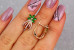 Сережки Xuping Jewelry ананасики з зеленими каменями 1.7 см золотисті