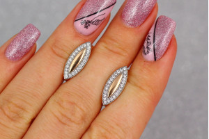 Сережки Xuping Jewelry з родієм маркіз навколо фіаніти 1.7 см золоті