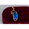 Кулон Xuping Jewelry маркіз з блакитним каменем 3 см золотистий