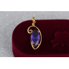 Кулон Xuping Jewelry маркіз з фіолетовим каменем 3 см золотистий