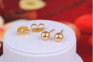 Сережки гвоздики Xuping Jewelry кульки 5 мм золотисті