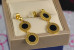Сережки гвоздики Xuping Jewelry два кола з чорною серединкою 3.5 см лимонні