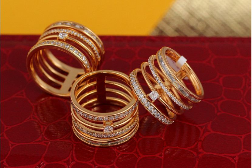 Кільце Xuping Jewelry чотири кільця р 15 золотисте