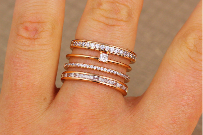 Кільце Xuping Jewelry чотири кільця р 15 золотисте