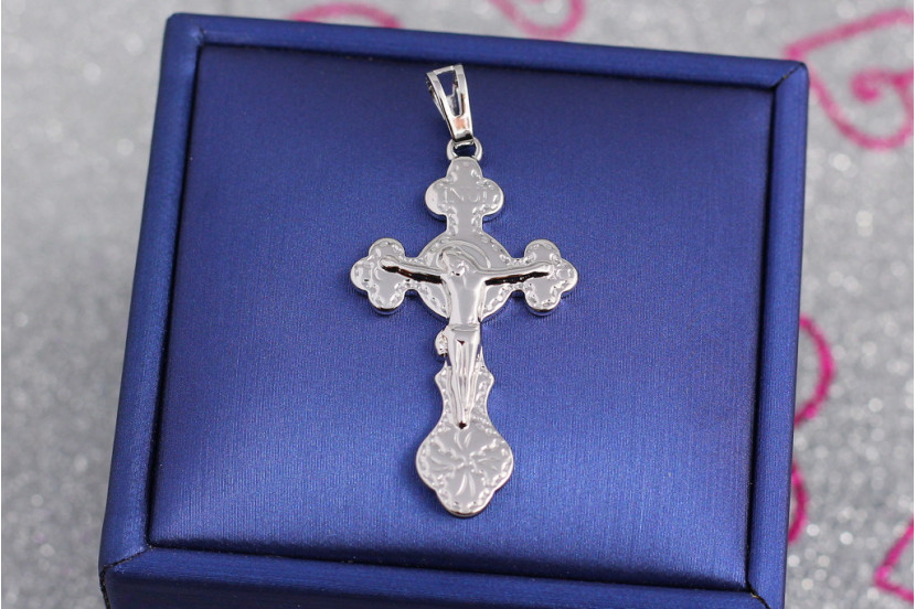 Хрестик Xuping Jewelry класичний з розп'яттям 4 см сріблястий