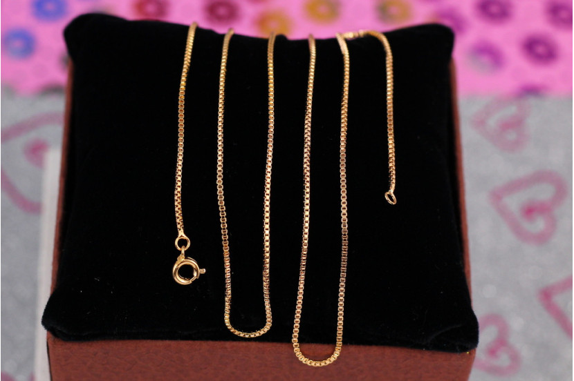 Ланцюг Xuping Jewelry венеціанське плетіння 60 см 1 мм золотистий