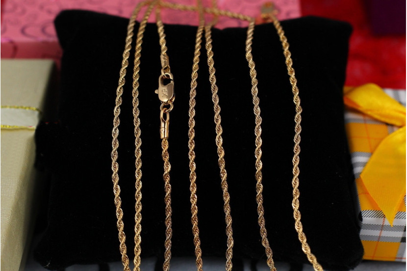 Ланцюг Xuping Jewelry канатик 60 см 1 мм золотистий
