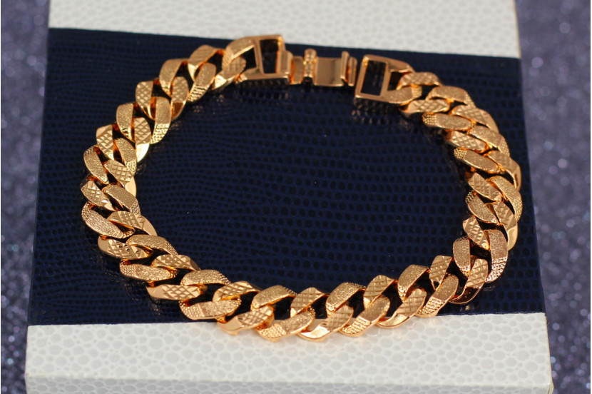 Браслет Xuping Jewelry панцирний гранований 19 см 10 мм золотистий