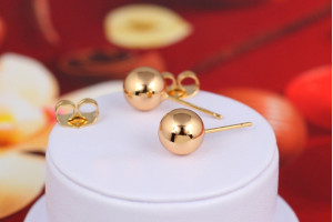 Сережки гвоздики Xuping Jewelry кульки 8 мм золотисті