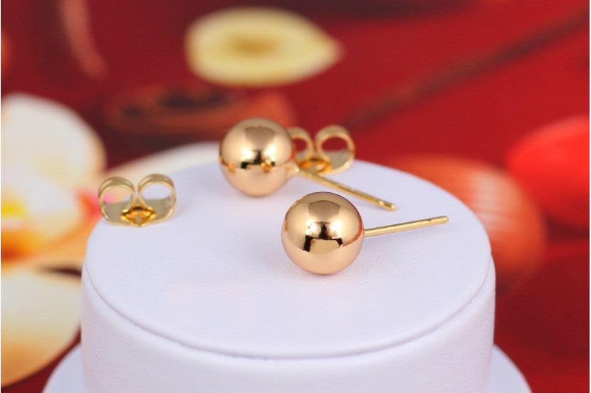 Сережки гвоздики Xuping Jewelry кульки 8 мм золотисті