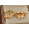 Кільце Xuping Jewelry три зустрічні доріжки гладкі і з каменів р 20 золотисте