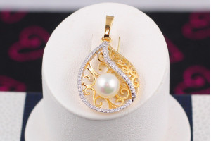Кулон Xuping Jewelry санго з перлиною 2.7 см золотистий