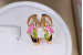 Сережки кільця Xuping Jewelry весняний цвіт з барвистими каменями 1.7 см золотисті