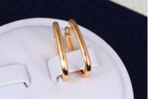 Сережки Xuping Jewelry овальні доріжки 1.7 см золоті