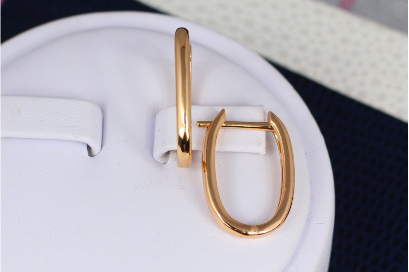 Сережки Xuping Jewelry овальні доріжки 1.7 см золотисті