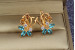 Сережки Xuping Jewelry вихор з блакитними каменями 1,8 см  золотисті