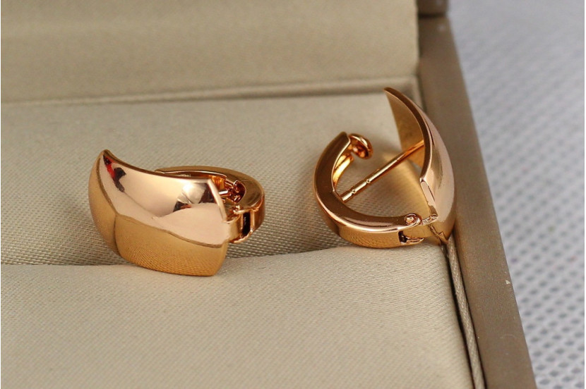 Сережки Xuping Jewelry широкі італійка 1.7 см золотисті